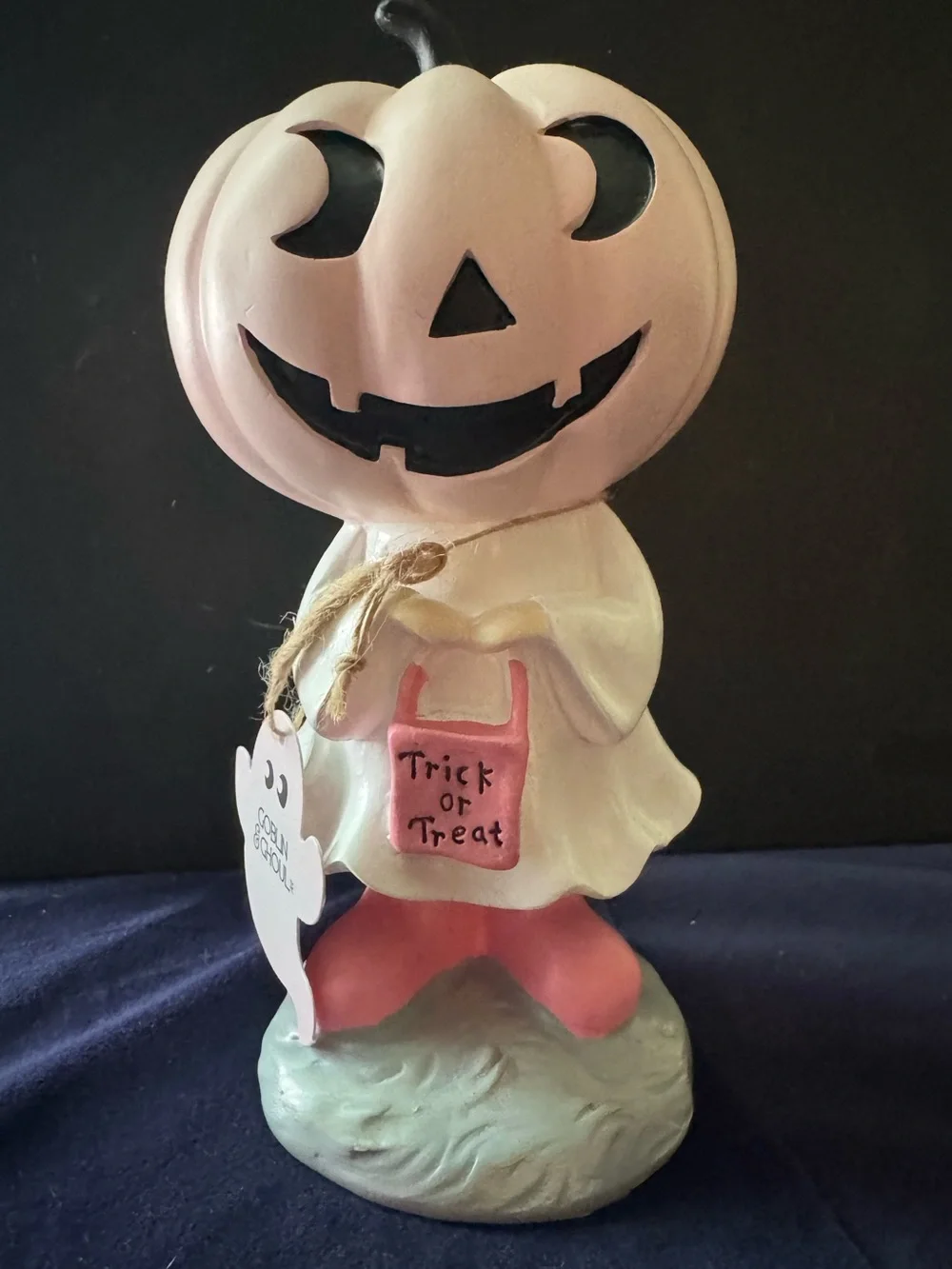 Goblin & Ghoul Pink Pumpkin Girl Trick or Treat Halloween Whimsical Resin NWT